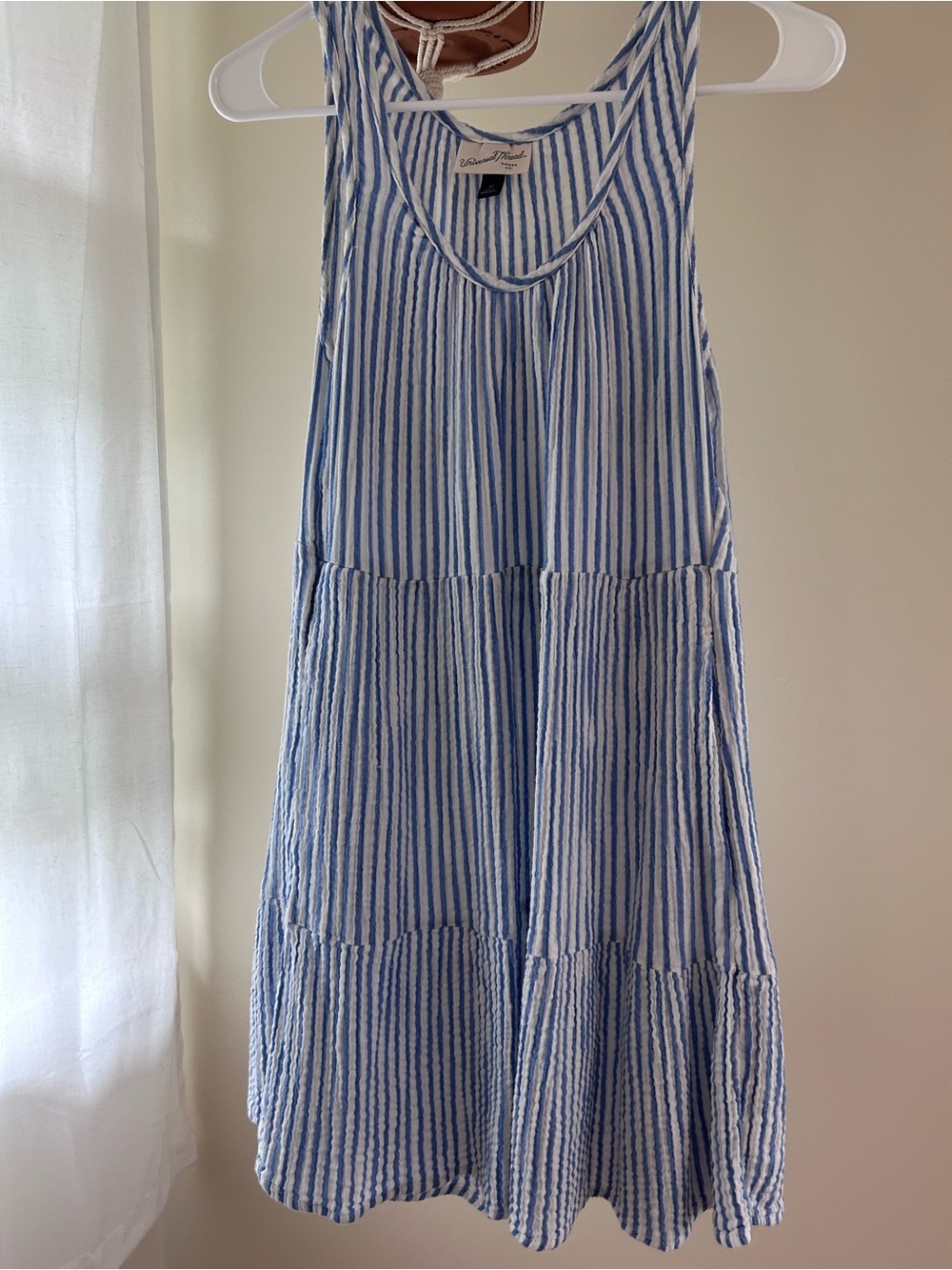 Universal Thread Blue and White Striped Tiered Tank Dress